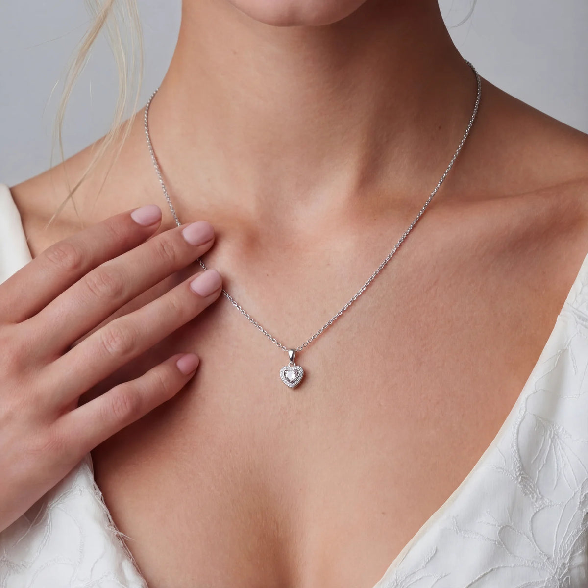 Heart of Light Moissanite Necklace by OROPA