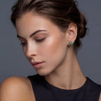Emerald Spark Halo Studs by OROPA