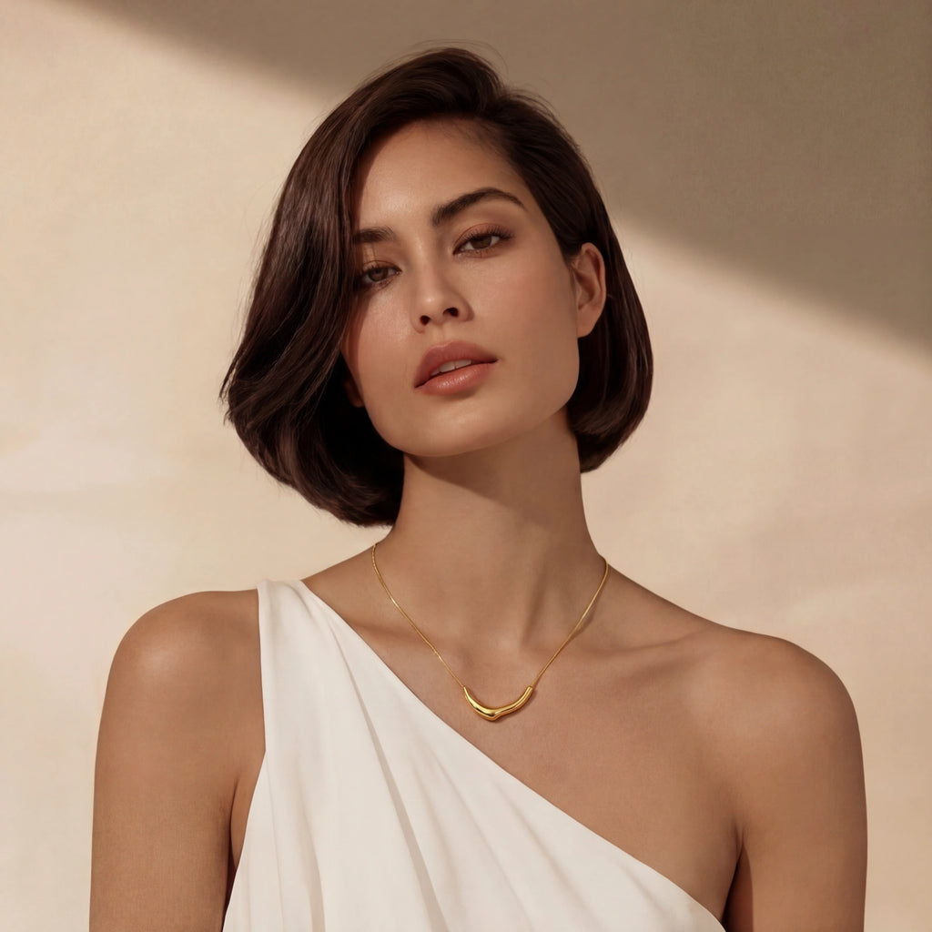 Curve Statement Necklace by OROPA