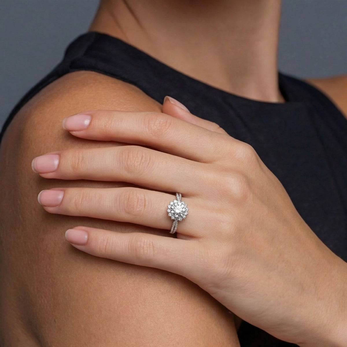 Stellar Halo Moissanite Ring by OROPA