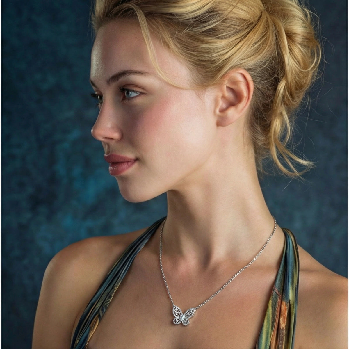 Radiant Butterfly Moissanite Necklace by OROPA