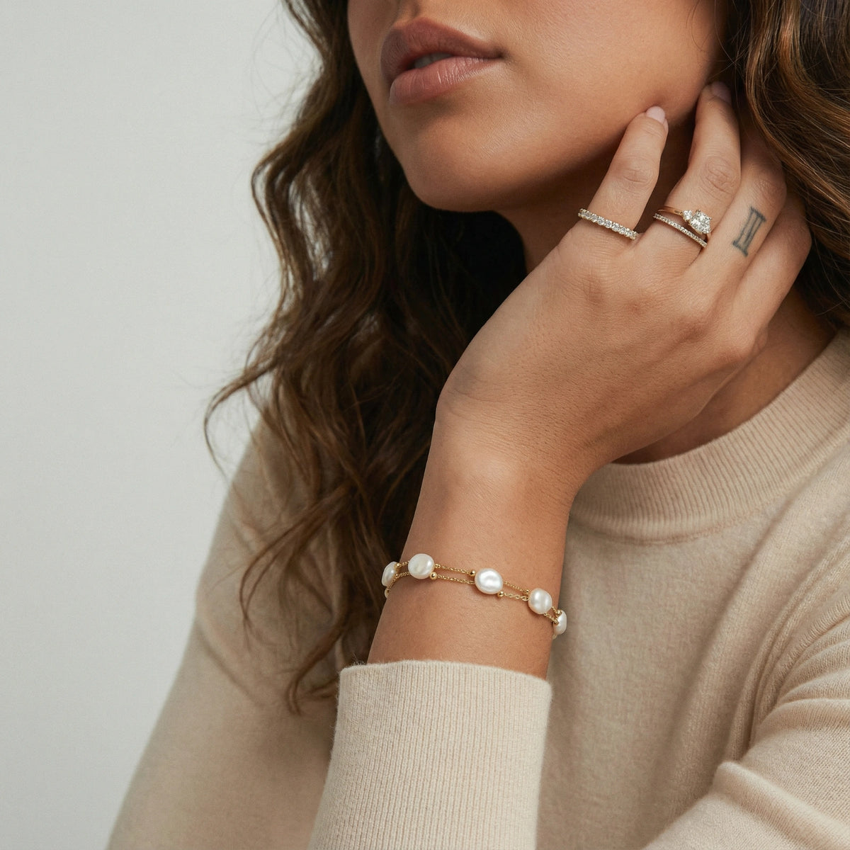 Baroque Pearl Layered Bracelet by OROPA
