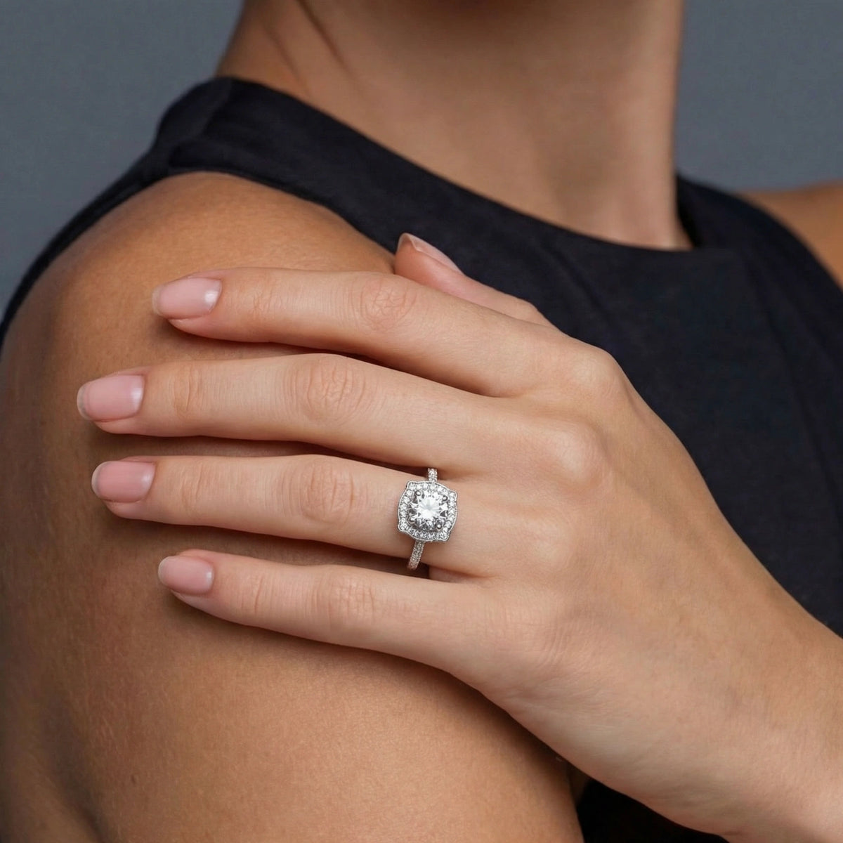 Vintage Crown Moissanite Ring by OROPA