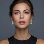 Twisted Infinity Halo Moissanite Earrings by OROPA