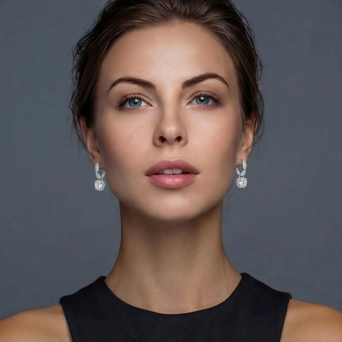 Twisted Infinity Halo Moissanite Earrings by OROPA