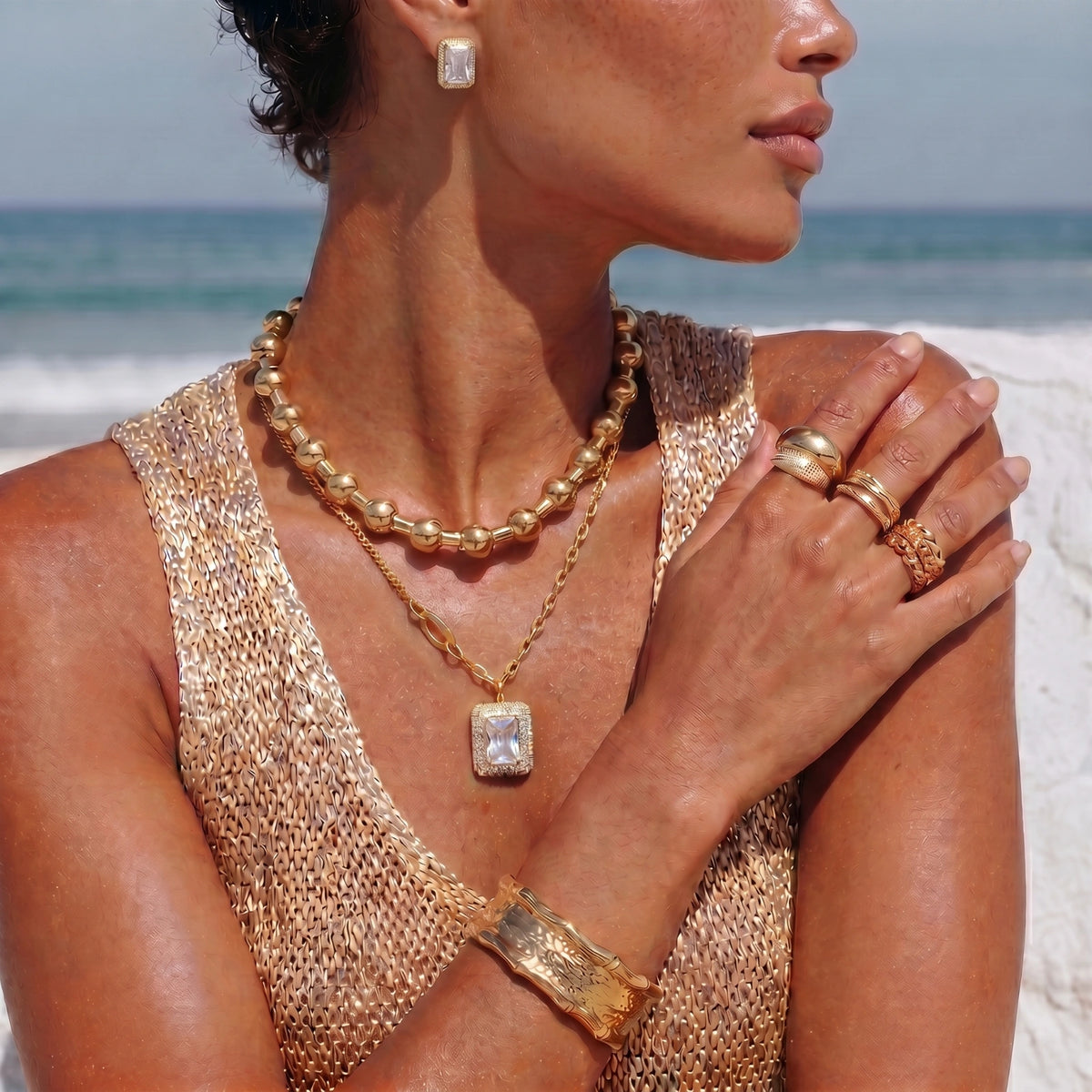 Emerald Cut Halo Set by OROPA
