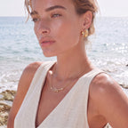 Bamboo Crystal Arc Necklace by OROPA